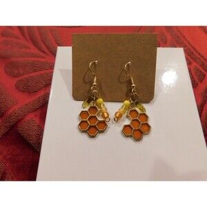 NWOT Valoisa Design Honeycomb Multi-Color 2" Drop Earrings